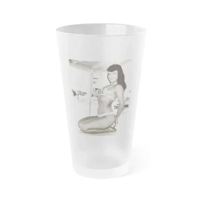 Bettie Page #204 (Vintage Female Icon) Frosted Pint Glass 16oz 16oz Frosted - Go Mug Yourself