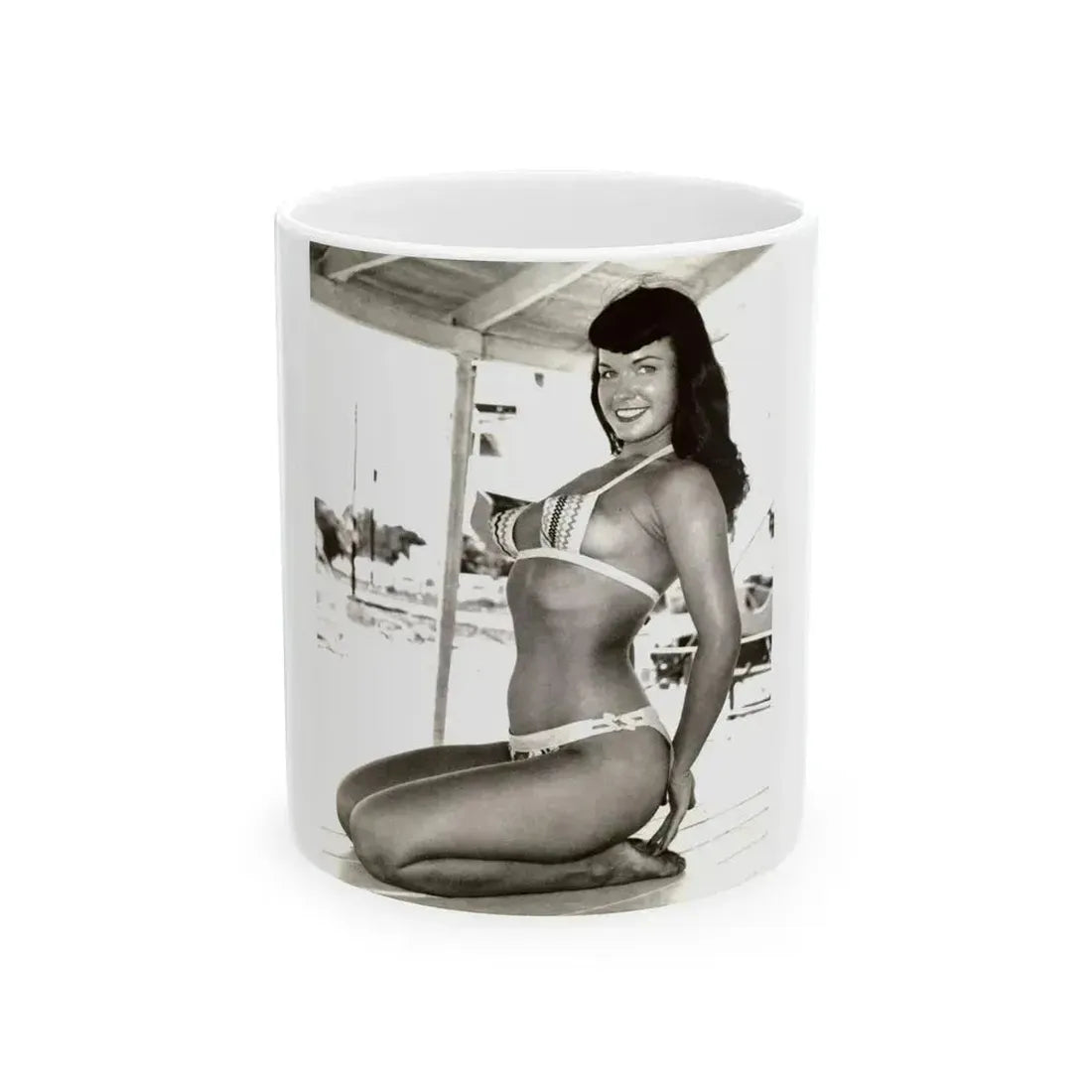 Bettie Page #204 (Vintage Female Icon) White Coffee Mug 11oz - Go Mug Yourself
