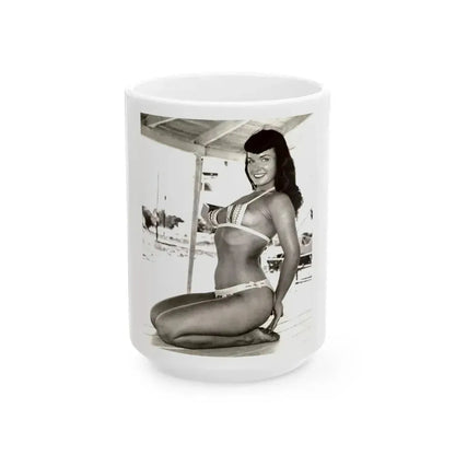 Bettie Page #204 (Vintage Female Icon) White Coffee Mug 15oz - Go Mug Yourself