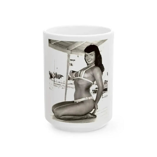 Bettie Page #204 (Vintage Female Icon) White Coffee Mug 15oz - Go Mug Yourself