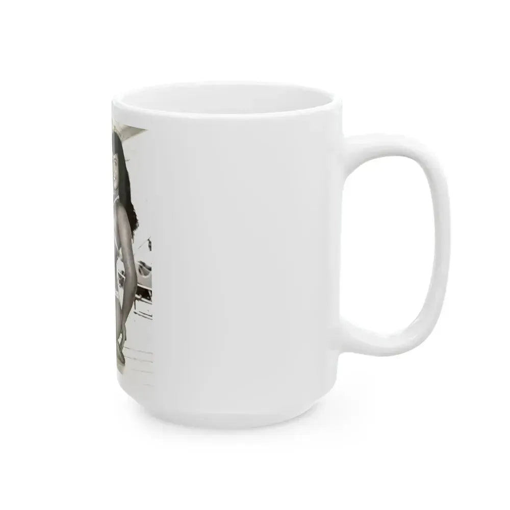 Bettie Page #204 (Vintage Female Icon) White Coffee Mug - Go Mug Yourself