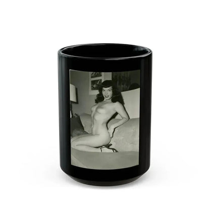 Bettie Page #206 (Vintage Female Icon) Black Coffee Mug 15oz - Go Mug Yourself