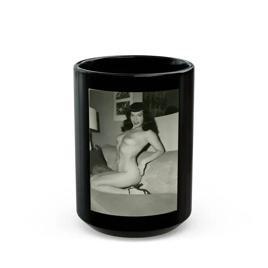 Bettie Page #206 (Vintage Female Icon) Black Coffee Mug 15oz - Go Mug Yourself