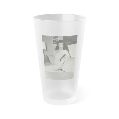 Bettie Page #206 (Vintage Female Icon) Frosted Pint Glass 16oz 16oz Frosted - Go Mug Yourself