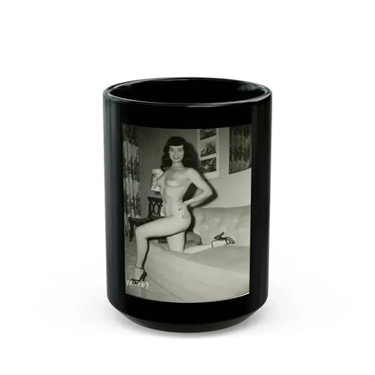 Bettie Page #207 (Vintage Female Icon) Black Coffee Mug 15oz - Go Mug Yourself
