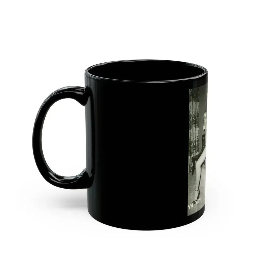 Bettie Page #207 (Vintage Female Icon) Black Coffee Mug - Go Mug Yourself