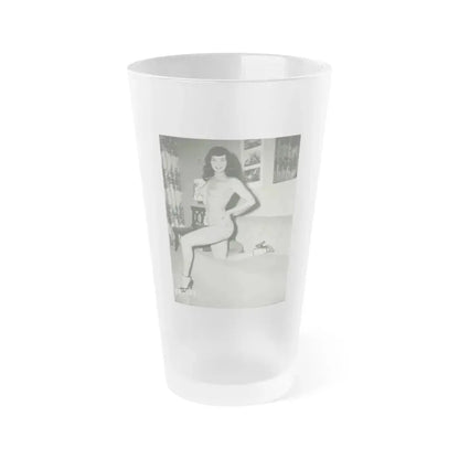 Bettie Page #207 (Vintage Female Icon) Frosted Pint Glass 16oz 16oz Frosted - Go Mug Yourself