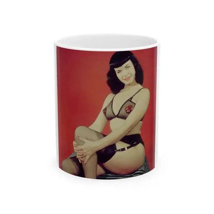 Bettie Page #208 (Vintage Female Icon) White Coffee Mug 11oz - Go Mug Yourself