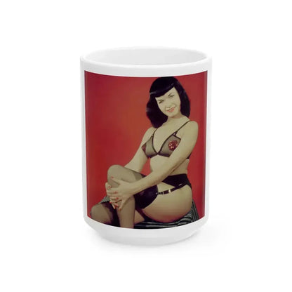 Bettie Page #208 (Vintage Female Icon) White Coffee Mug 15oz - Go Mug Yourself