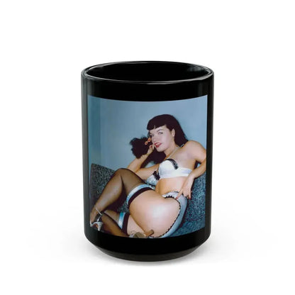 Bettie Page #209 (Vintage Female Icon) Black Coffee Mug 15oz - Go Mug Yourself