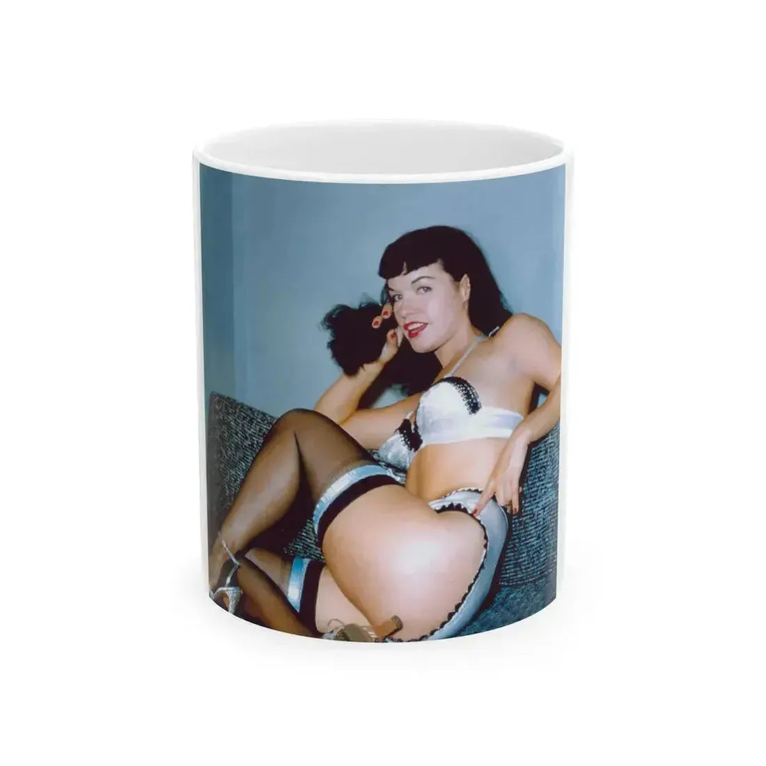 Bettie Page #209 (Vintage Female Icon) White Coffee Mug 11oz - Go Mug Yourself
