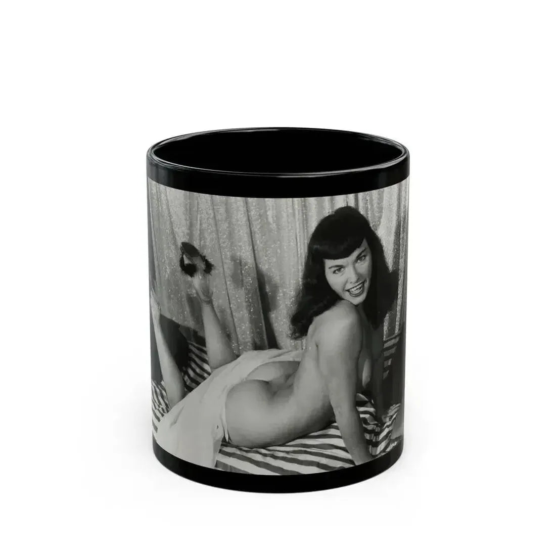 Bettie Page #212 (Vintage Female Icon) Black Coffee Mug 11oz - Go Mug Yourself