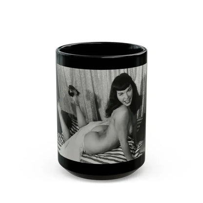 Bettie Page #212 (Vintage Female Icon) Black Coffee Mug 15oz - Go Mug Yourself