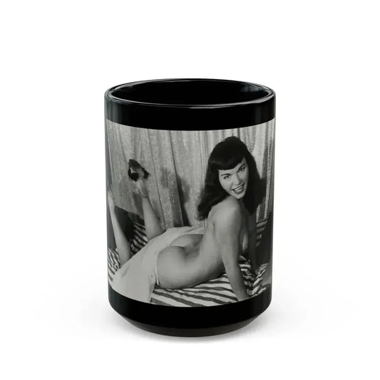 Bettie Page #212 (Vintage Female Icon) Black Coffee Mug 15oz - Go Mug Yourself