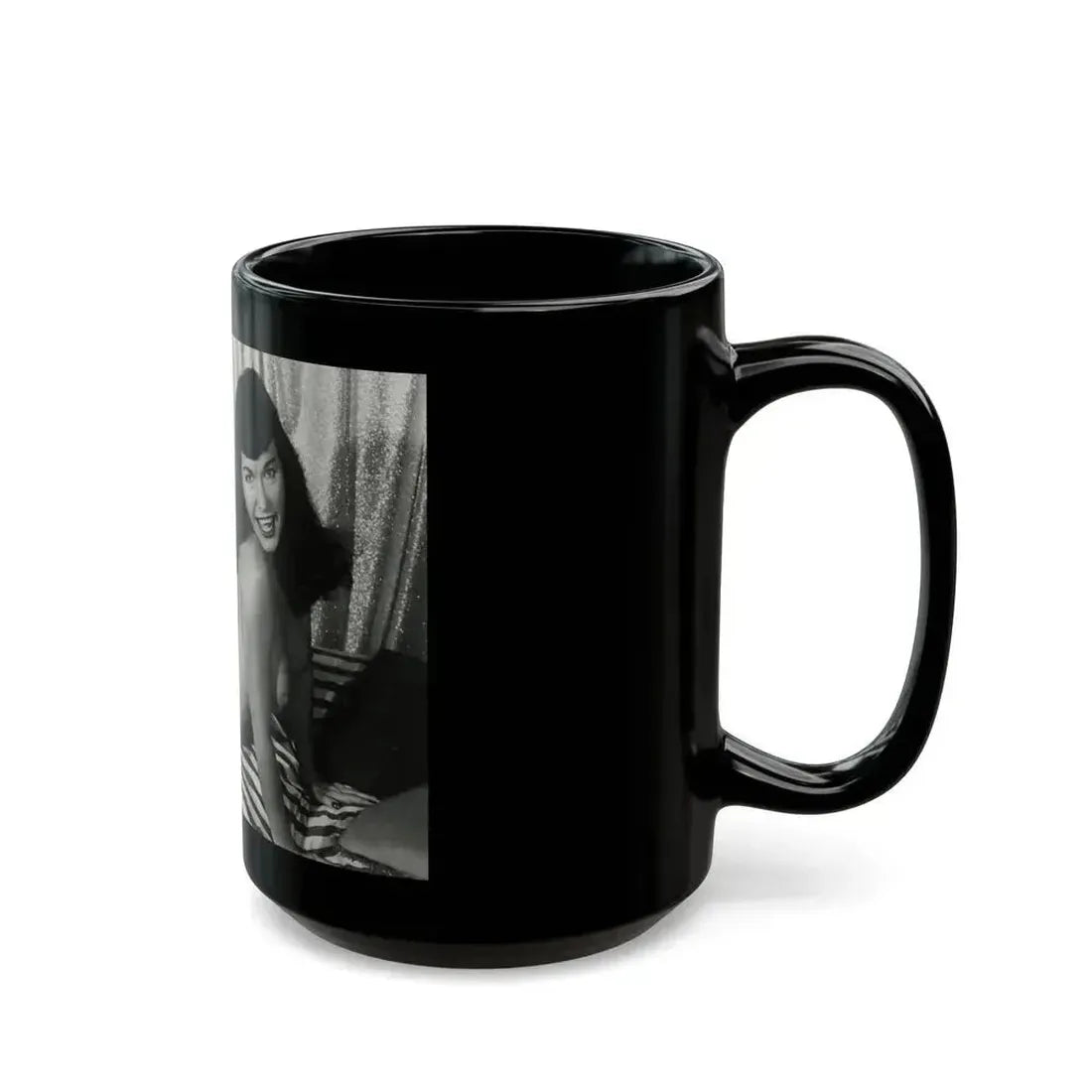 Bettie Page #212 (Vintage Female Icon) Black Coffee Mug - Go Mug Yourself
