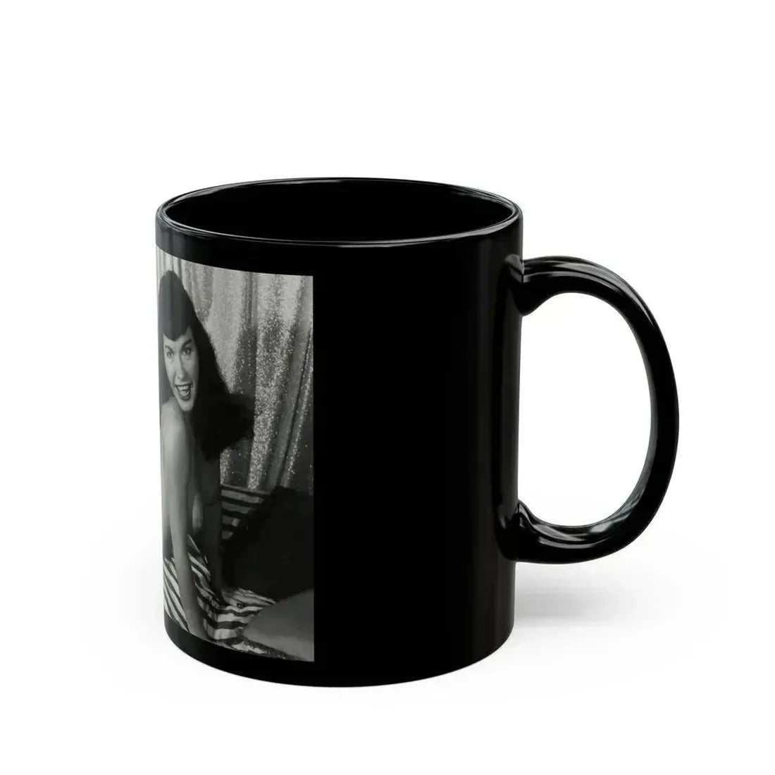 Bettie Page #212 (Vintage Female Icon) Black Coffee Mug - Go Mug Yourself