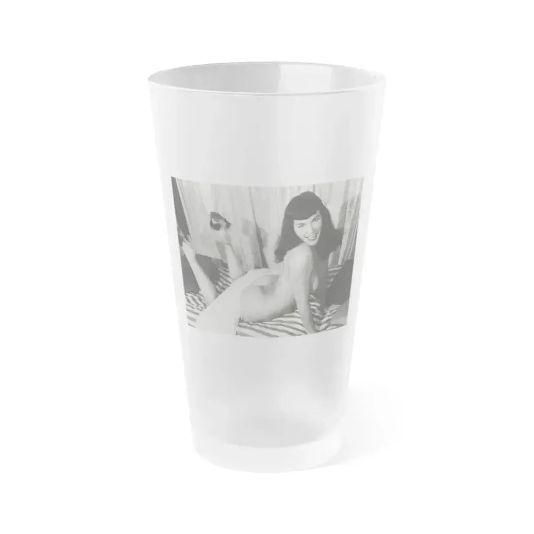 Bettie Page #212 (Vintage Female Icon) Frosted Pint Glass 16oz 16oz Frosted - Go Mug Yourself