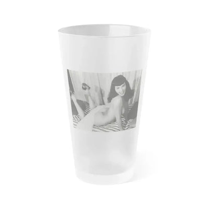 Bettie Page #212 (Vintage Female Icon) Frosted Pint Glass 16oz 16oz Frosted - Go Mug Yourself