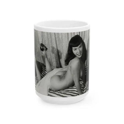 Bettie Page #212 (Vintage Female Icon) White Coffee Mug 15oz - Go Mug Yourself