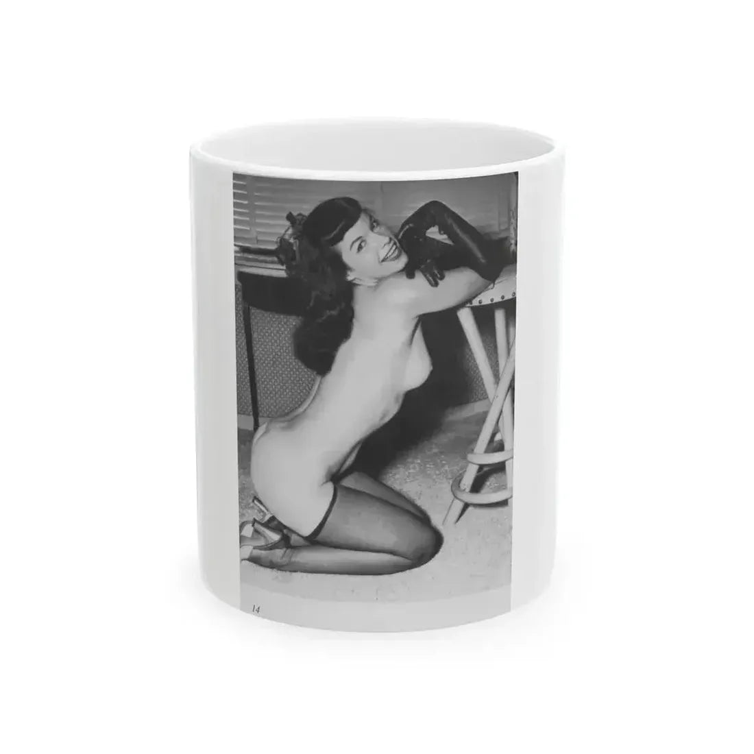 Bettie Page #213 (Vintage Female Icon) White Coffee Mug 11oz - Go Mug Yourself