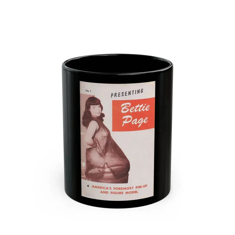 Bettie Page #216 (Vintage Female Icon) Black Coffee Mug 11oz - Go Mug Yourself