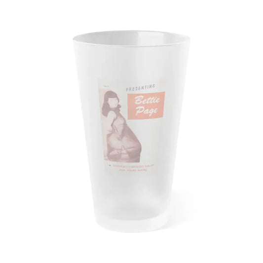 Bettie Page #216 (Vintage Female Icon) Frosted Pint Glass 16oz 16oz Frosted - Go Mug Yourself