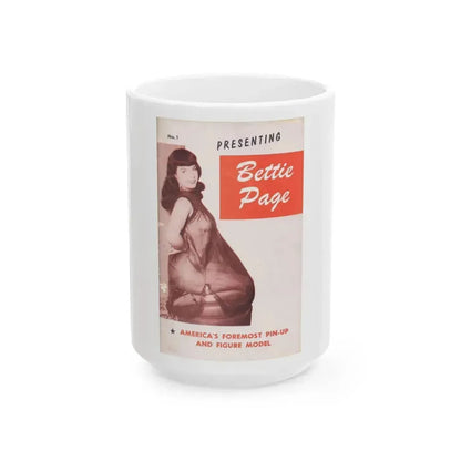 Bettie Page #216 (Vintage Female Icon) White Coffee Mug 15oz - Go Mug Yourself