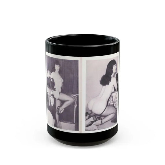 Bettie Page #217 (Vintage Female Icon) Black Coffee Mug 15oz - Go Mug Yourself