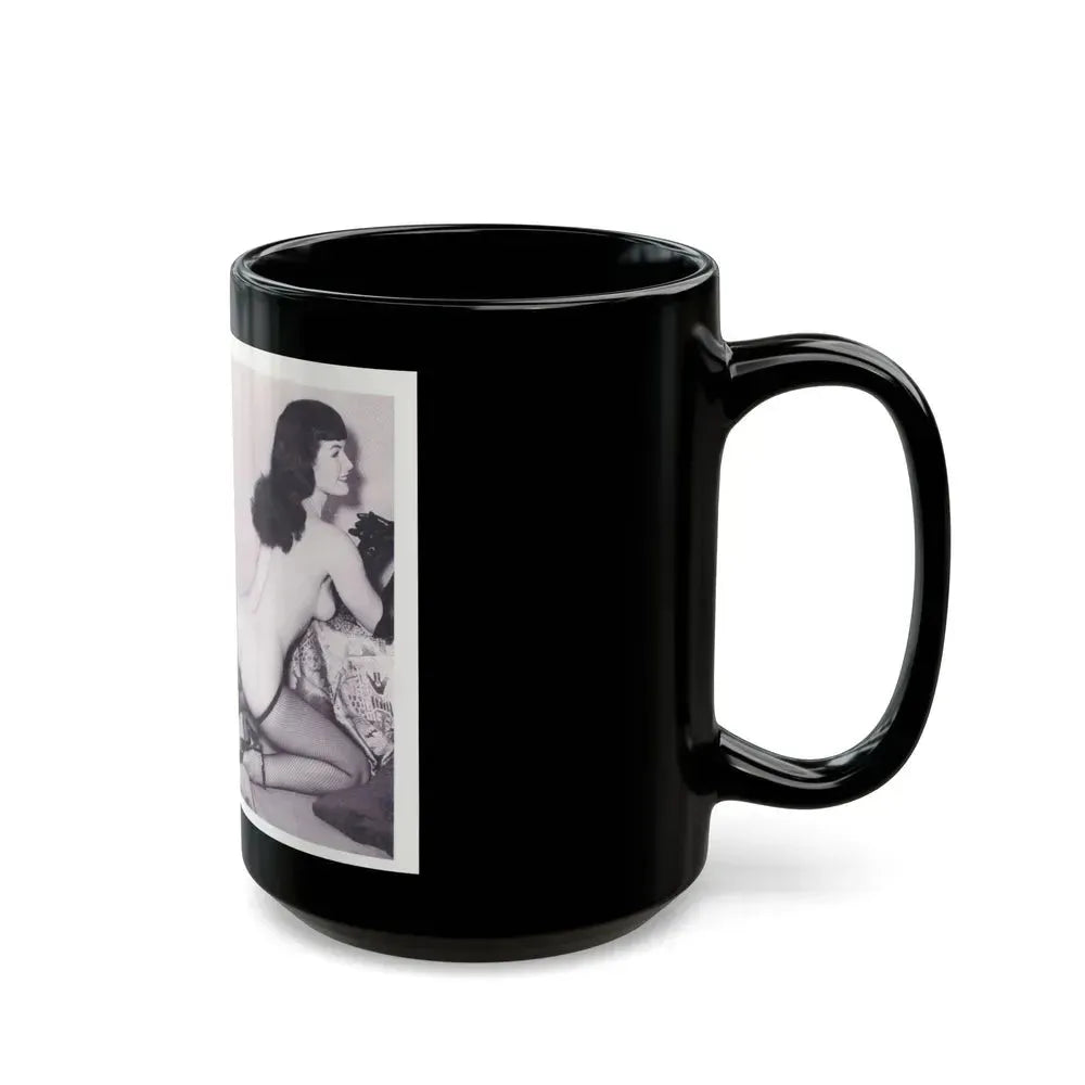 Bettie Page #217 (Vintage Female Icon) Black Coffee Mug - Go Mug Yourself