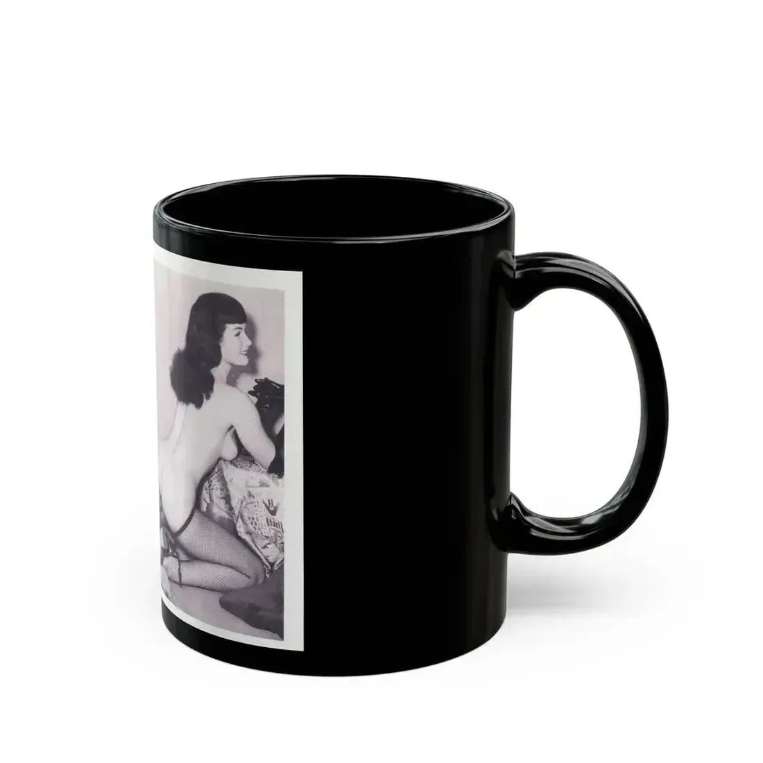 Bettie Page #217 (Vintage Female Icon) Black Coffee Mug - Go Mug Yourself