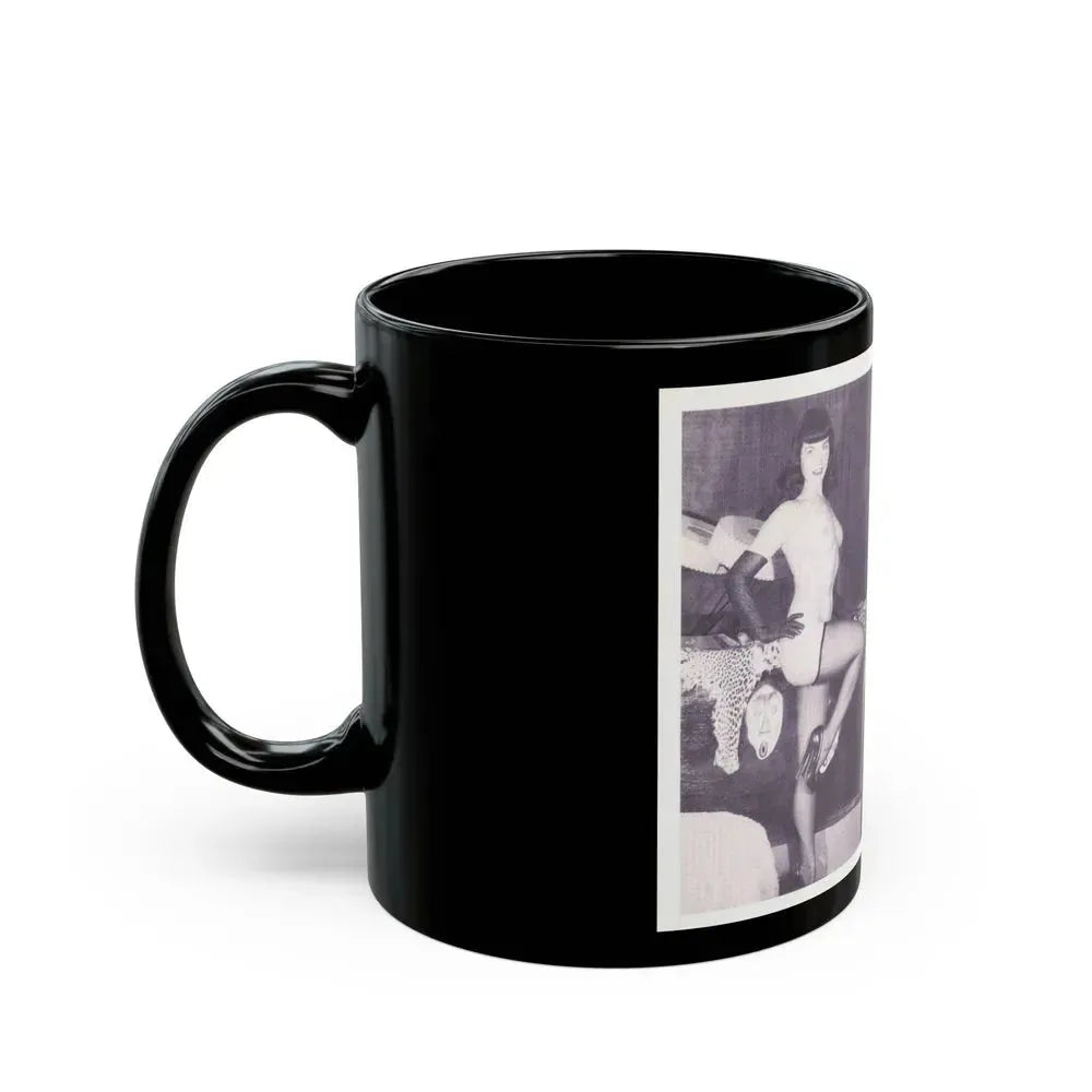 Bettie Page #217 (Vintage Female Icon) Black Coffee Mug - Go Mug Yourself