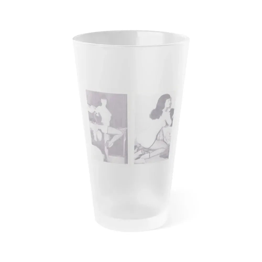 Bettie Page #217 (Vintage Female Icon) Frosted Pint Glass 16oz 16oz Frosted - Go Mug Yourself