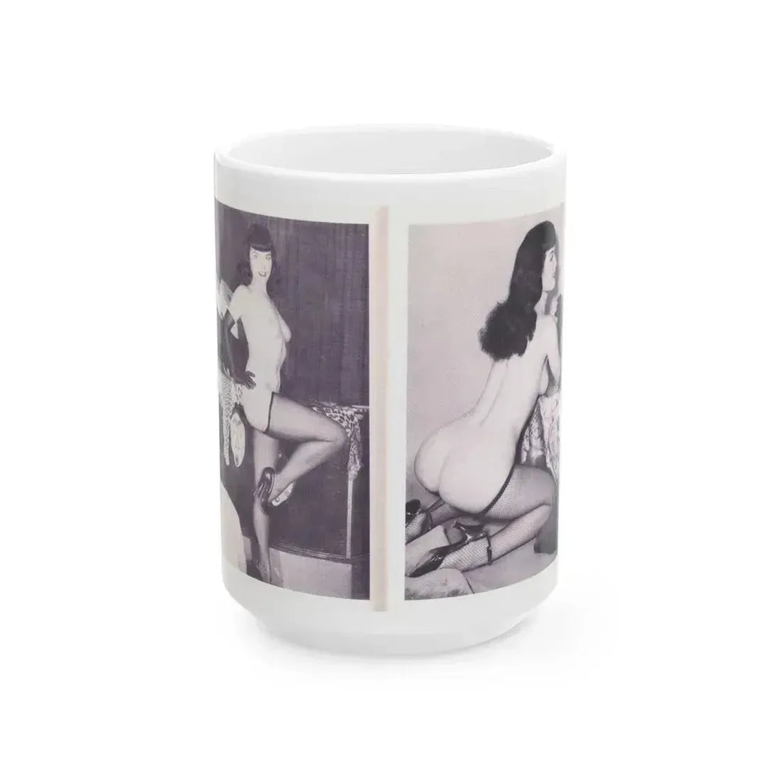 Bettie Page #217 (Vintage Female Icon) White Coffee Mug 15oz - Go Mug Yourself
