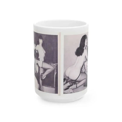 Bettie Page #217 (Vintage Female Icon) White Coffee Mug 15oz - Go Mug Yourself
