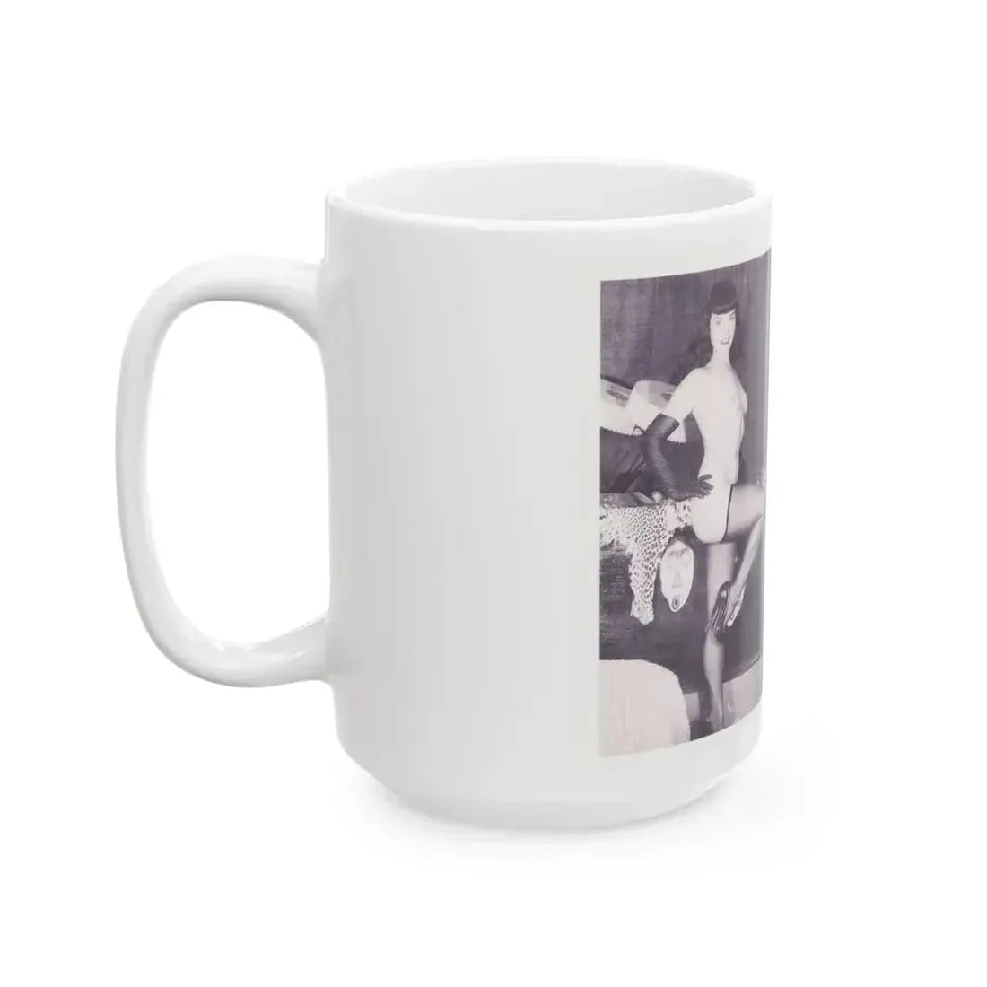 Bettie Page #217 (Vintage Female Icon) White Coffee Mug - Go Mug Yourself
