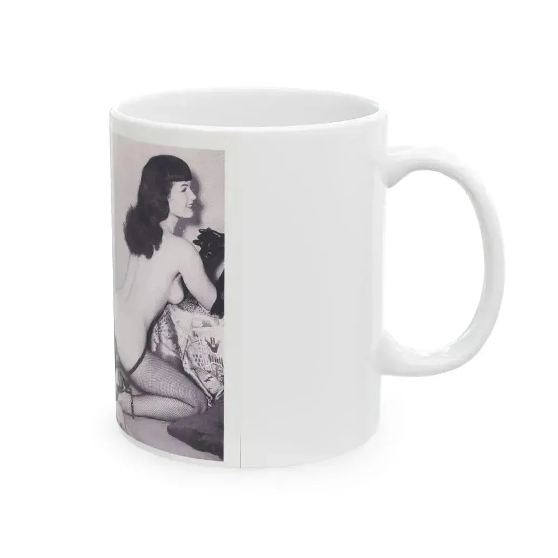 Bettie Page #217 (Vintage Female Icon) White Coffee Mug - Go Mug Yourself