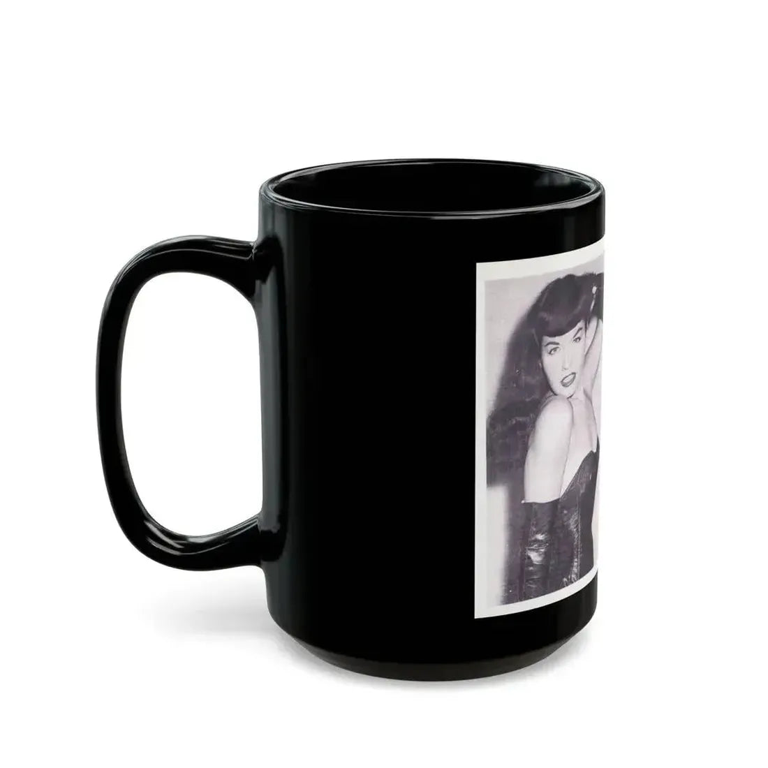 Bettie Page #218 (Vintage Female Icon) Black Coffee Mug - Go Mug Yourself