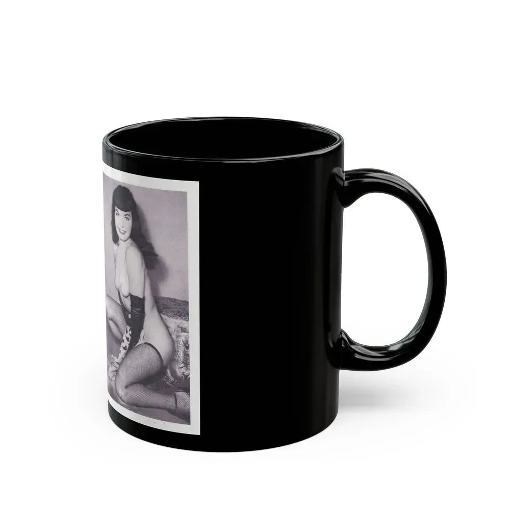 Bettie Page #218 (Vintage Female Icon) Black Coffee Mug - Go Mug Yourself