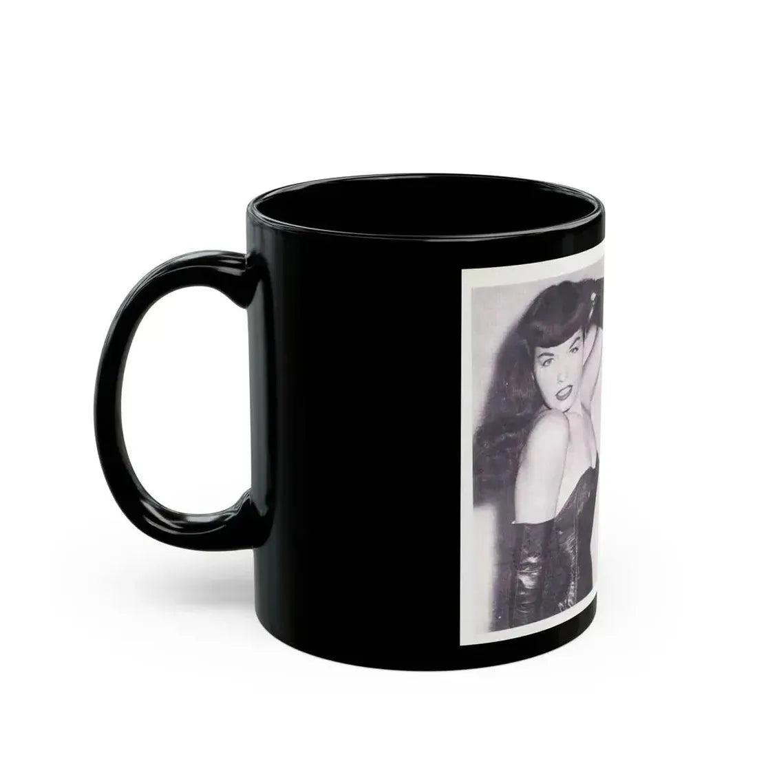 Bettie Page #218 (Vintage Female Icon) Black Coffee Mug - Go Mug Yourself