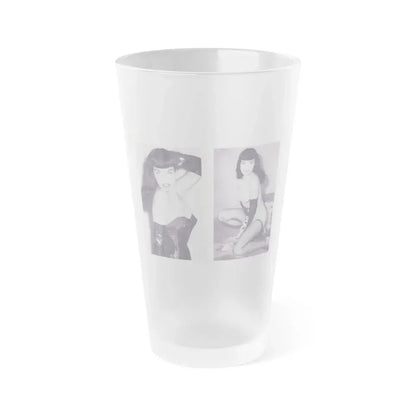 Bettie Page #218 (Vintage Female Icon) Frosted Pint Glass 16oz 16oz Frosted - Go Mug Yourself