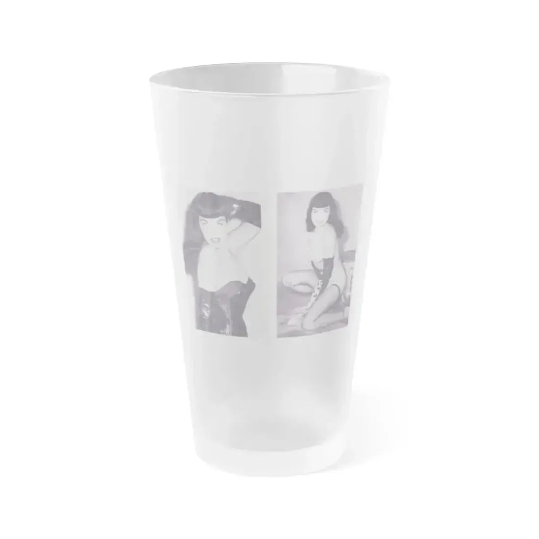 Bettie Page #218 (Vintage Female Icon) Frosted Pint Glass 16oz 16oz Frosted - Go Mug Yourself