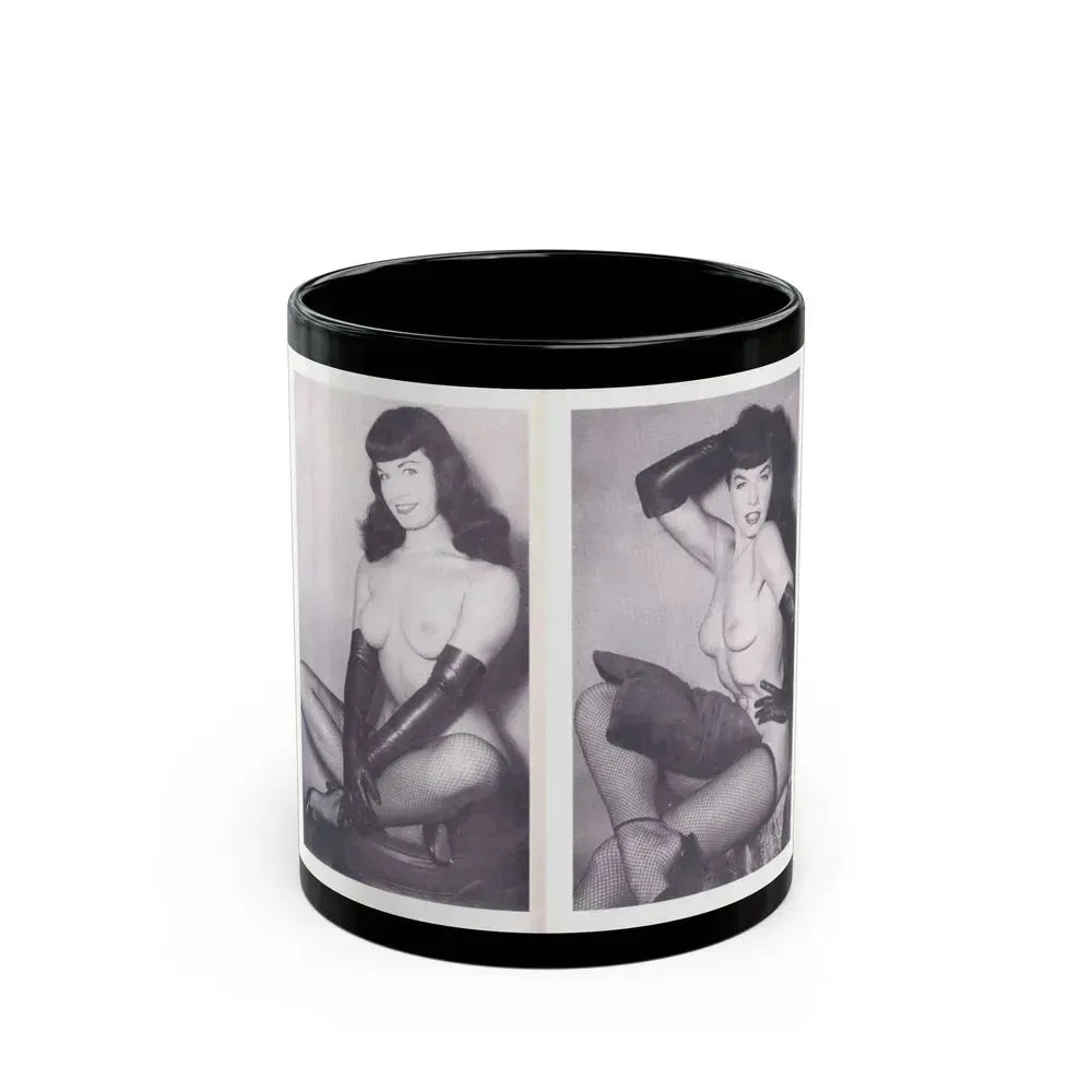 Bettie Page #219 (Vintage Female Icon) Black Coffee Mug 11oz - Go Mug Yourself