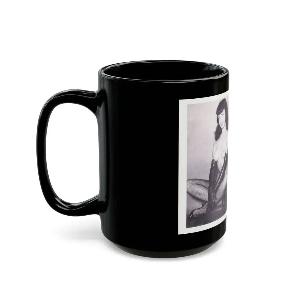 Bettie Page #219 (Vintage Female Icon) Black Coffee Mug - Go Mug Yourself