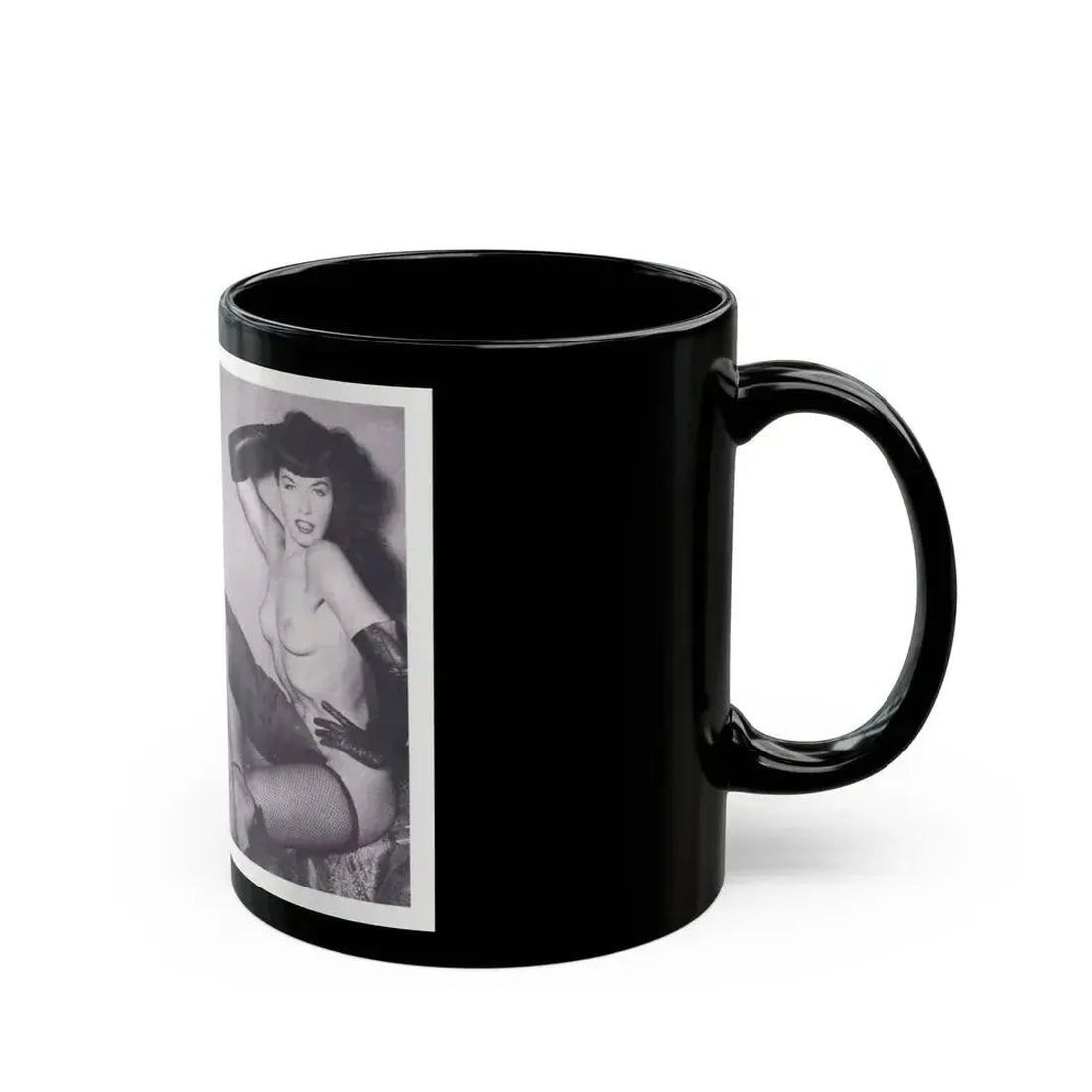 Bettie Page #219 (Vintage Female Icon) Black Coffee Mug - Go Mug Yourself