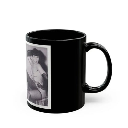 Bettie Page #219 (Vintage Female Icon) Black Coffee Mug - Go Mug Yourself