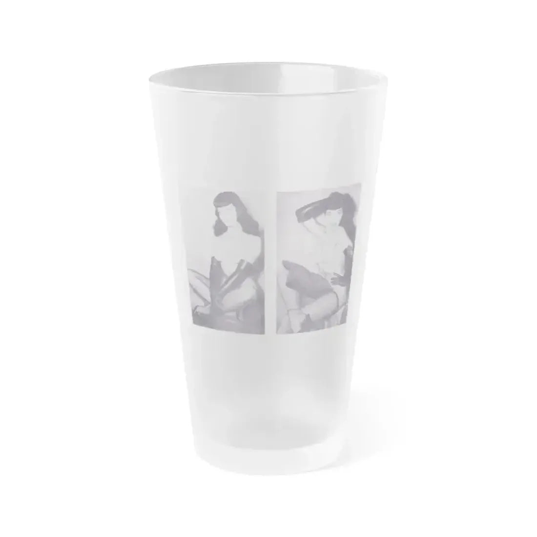 Bettie Page #219 (Vintage Female Icon) Frosted Pint Glass 16oz 16oz Frosted - Go Mug Yourself
