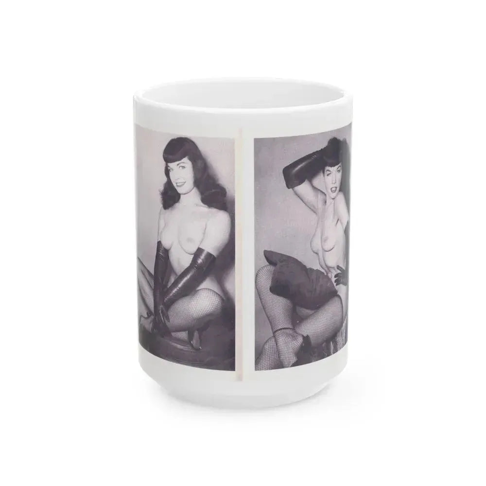Bettie Page #219 (Vintage Female Icon) White Coffee Mug 15oz - Go Mug Yourself