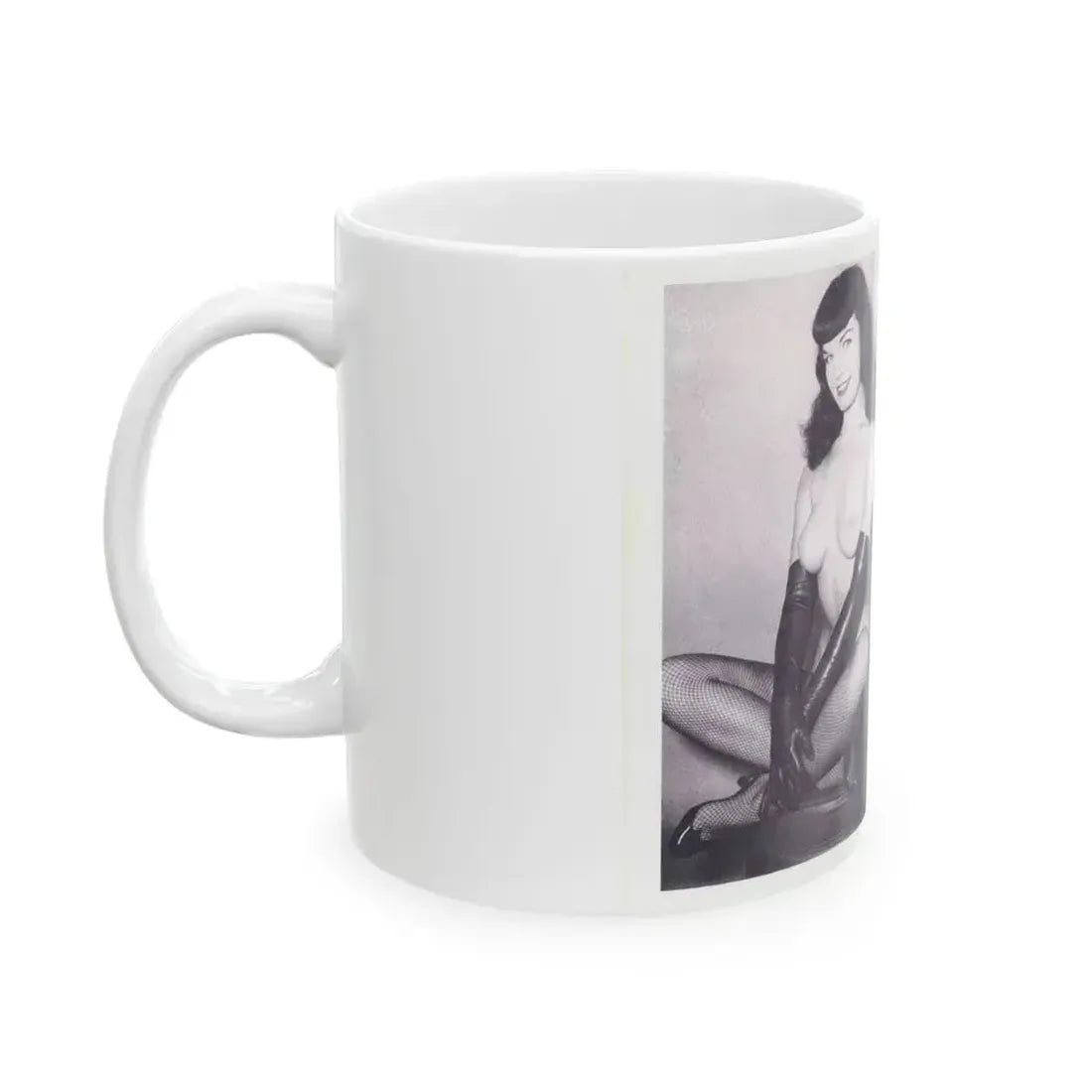 Bettie Page #219 (Vintage Female Icon) White Coffee Mug - Go Mug Yourself