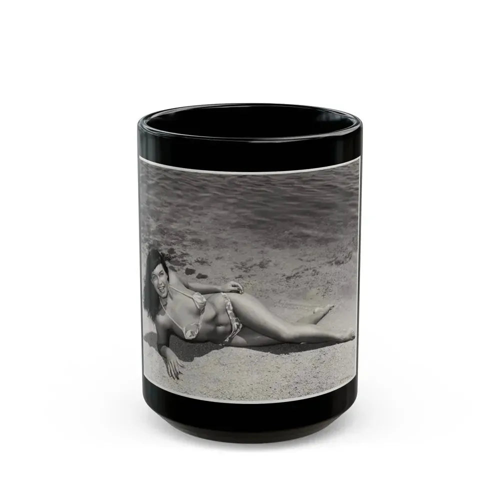 Bettie Page #22 (Vintage Female Icon) Black Coffee Mug 15oz - Go Mug Yourself