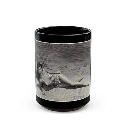Bettie Page #22 (Vintage Female Icon) Black Coffee Mug 15oz - Go Mug Yourself